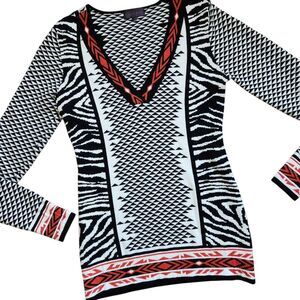 Anthropologie Hale Bob Sweater Womens Small Aztec Neve Jacquard Knit Multi Color
